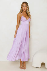 Exclusive Invite Satin Maxi Dress Lilac